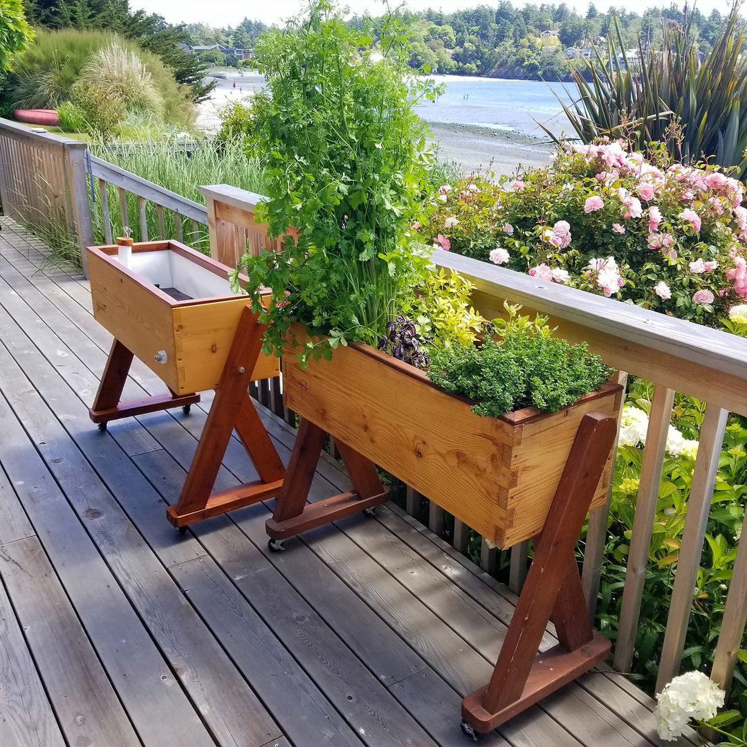 self watering elevated garden planter HighRise Self-Watering Planter